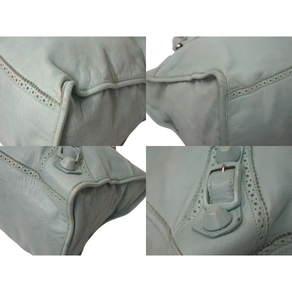 BALENCIAGA The Giant Editors City Covered Handbag Green Leather - Picture 6 of 9